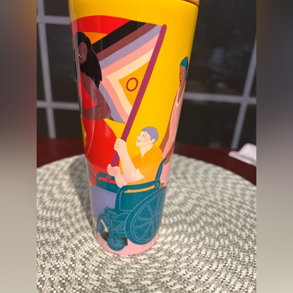 NEW Starbucks Sofie Birkin 2024 Yellow Summer Graphic "Pride Month Tumbler 24 oz - Picture 9 of 12